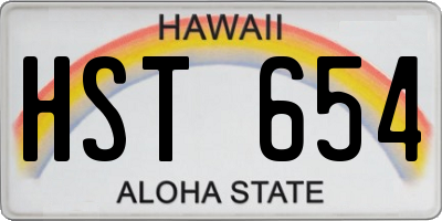 HI license plate HST654