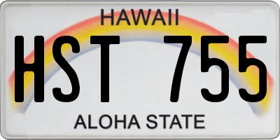 HI license plate HST755
