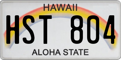 HI license plate HST804