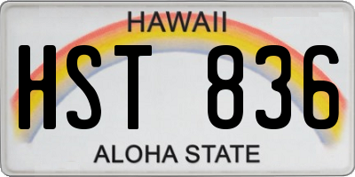 HI license plate HST836