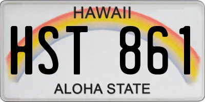 HI license plate HST861
