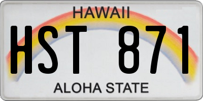 HI license plate HST871