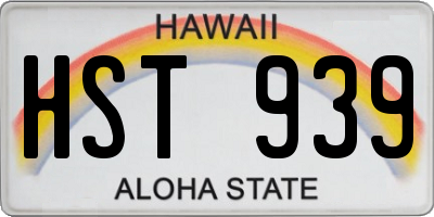 HI license plate HST939