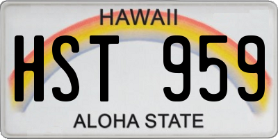 HI license plate HST959