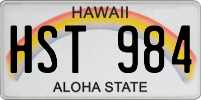 HI license plate HST984