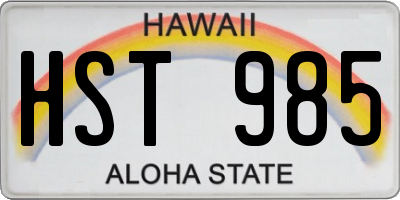 HI license plate HST985