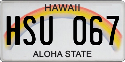 HI license plate HSU067