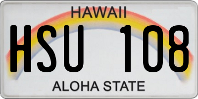 HI license plate HSU108
