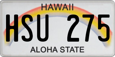 HI license plate HSU275