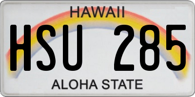 HI license plate HSU285