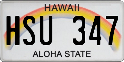 HI license plate HSU347