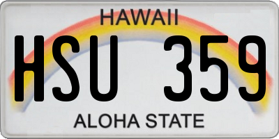 HI license plate HSU359
