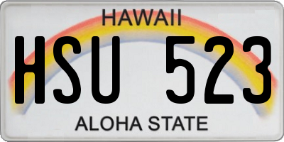 HI license plate HSU523