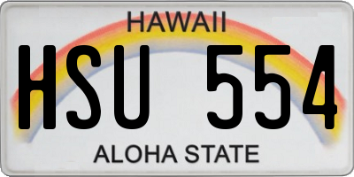 HI license plate HSU554