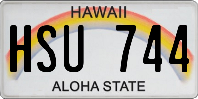 HI license plate HSU744