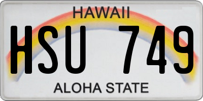HI license plate HSU749