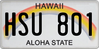 HI license plate HSU801