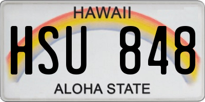 HI license plate HSU848