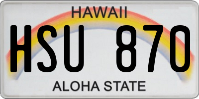HI license plate HSU870