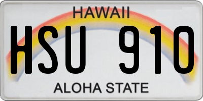 HI license plate HSU910