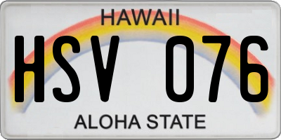 HI license plate HSV076