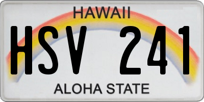 HI license plate HSV241