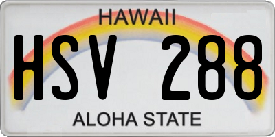HI license plate HSV288