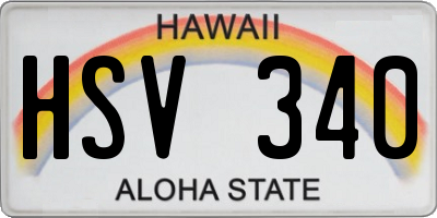 HI license plate HSV340