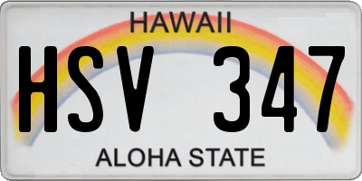 HI license plate HSV347