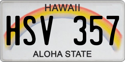 HI license plate HSV357