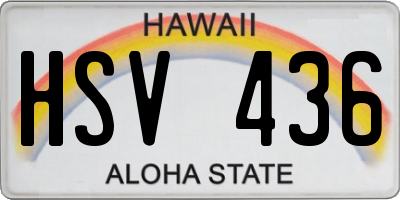 HI license plate HSV436