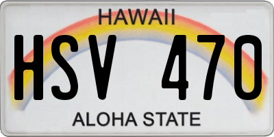 HI license plate HSV470