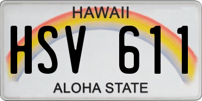 HI license plate HSV611