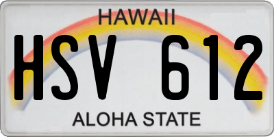 HI license plate HSV612