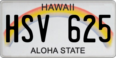 HI license plate HSV625