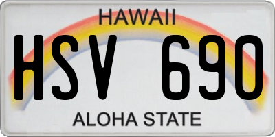 HI license plate HSV690
