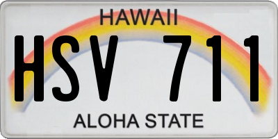 HI license plate HSV711