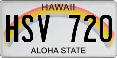 HI license plate HSV720