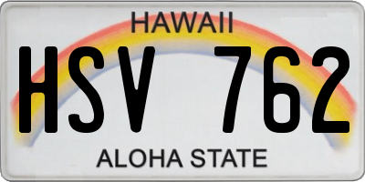 HI license plate HSV762