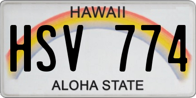 HI license plate HSV774