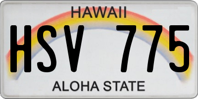 HI license plate HSV775