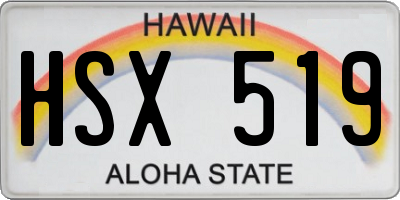 HI license plate HSX519