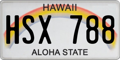 HI license plate HSX788