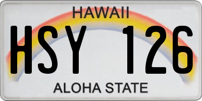 HI license plate HSY126