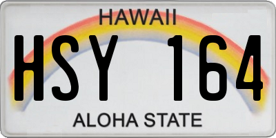 HI license plate HSY164