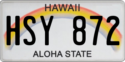 HI license plate HSY872