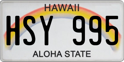 HI license plate HSY995
