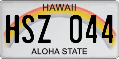 HI license plate HSZ044