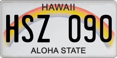 HI license plate HSZ090