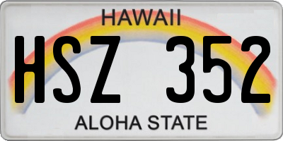 HI license plate HSZ352